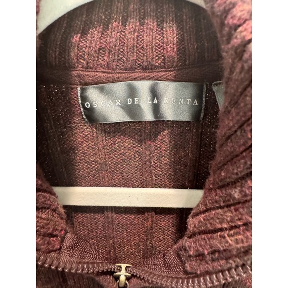 Oscar de la Renta Men's Quarter Zip Maroon Heavy Sweater Size XL - Picture 3 of 8